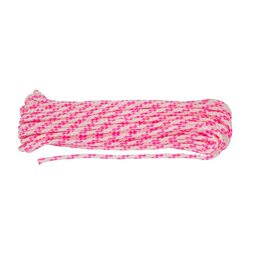Chain Products Braided Polyester Rope 5mm - Pink/White - 15.2m Hank