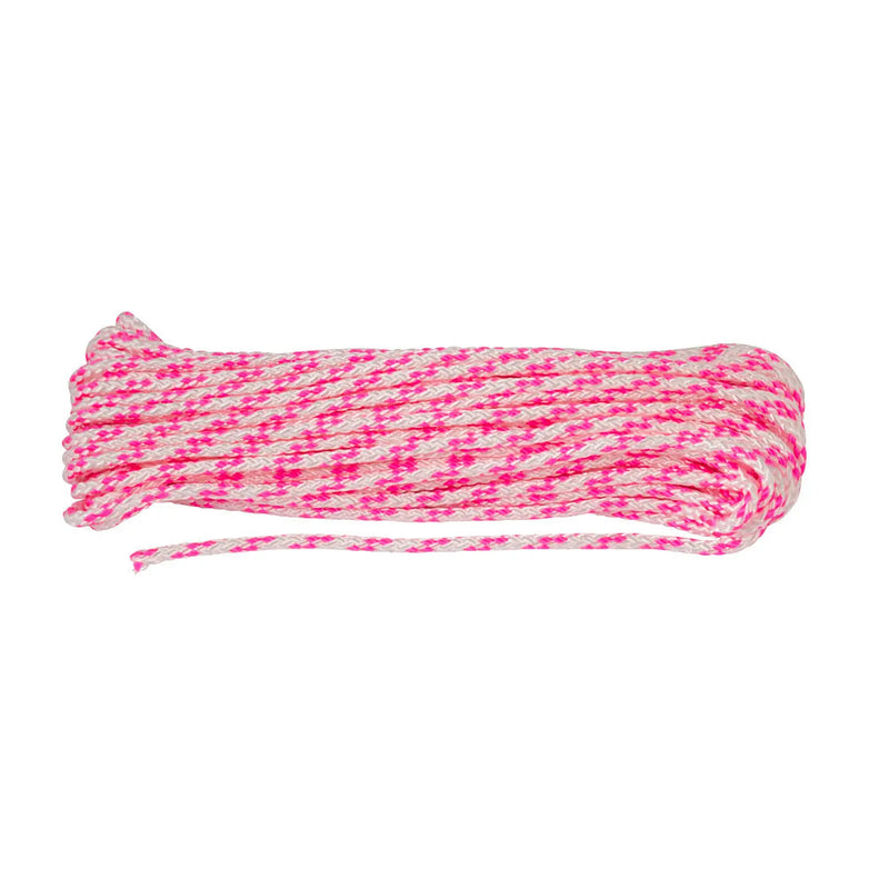 Chain Products Braided Polyester Rope 5mm - Pink/White - 15.2m Hank