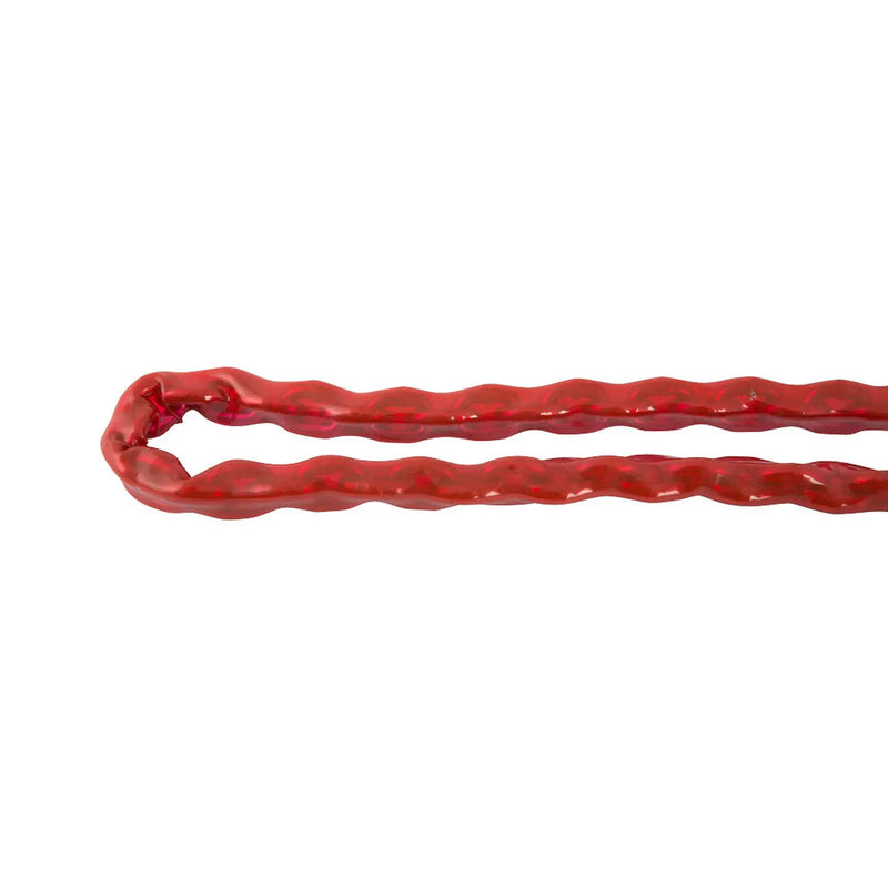 Chain Products Hardened Steel Alloy Chain In Red P.V.C. Sleeve