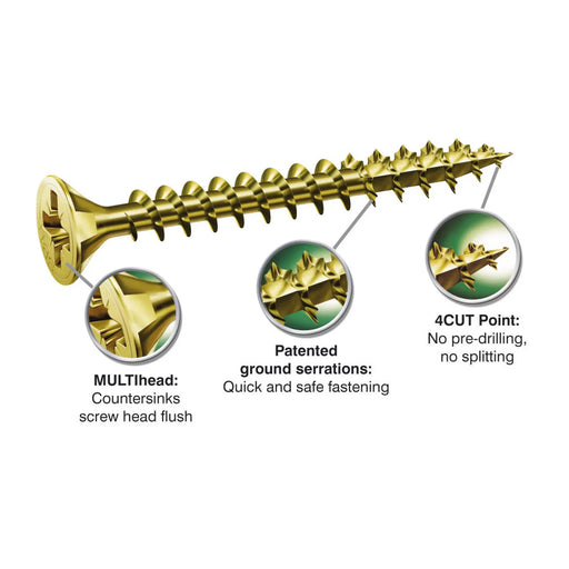 Spax Woodscrews With Yellox Coating Box 200 3.5mm x 35mm