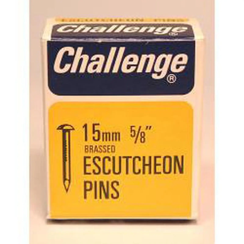 Challenge Escutcheon Pins - Brass Plated (Box Pack) 15mm