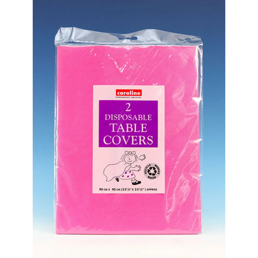 Caroline Square Paper Tablecovers 90cm Hot Pink