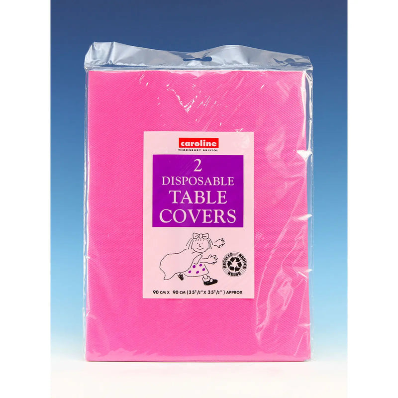 Caroline Square Paper Tablecovers 90cm Hot Pink