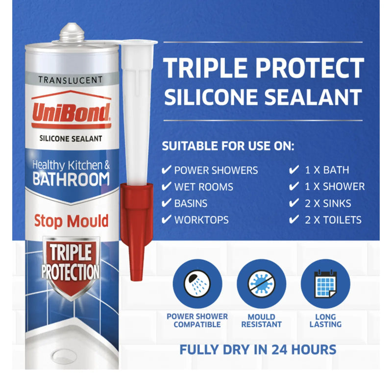UniBond Anti Mould Triple Protect Cartridge White