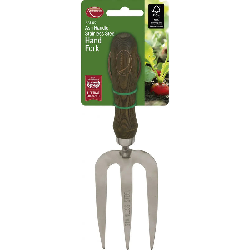 Ambassador Ash Handle Stainless Steel Hand Fork