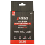 Abracs Hook & Loop Detail Sanding Sheets 95 x 140 40g Coarse