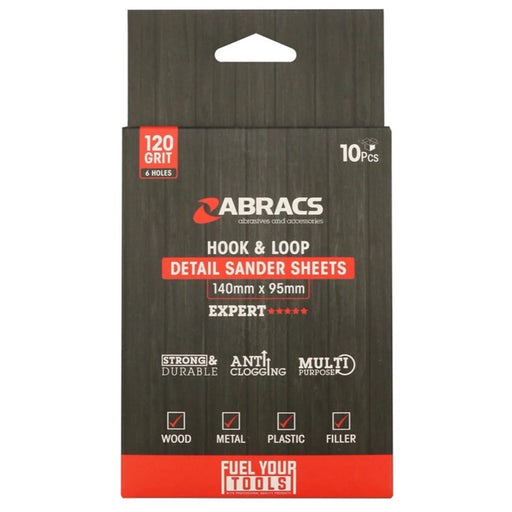 Abracs Hook & Loop Detail Sanding Sheets 95x145 120g Fine