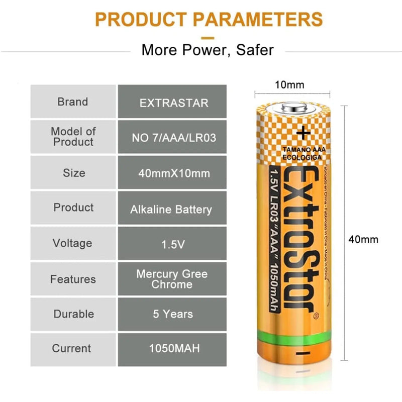 Extrastar Alkaline Batteries 1.5v AAA Pack 4