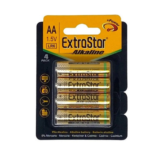 Extrastar Alkaline Batteries 1.5v AA Pack 4