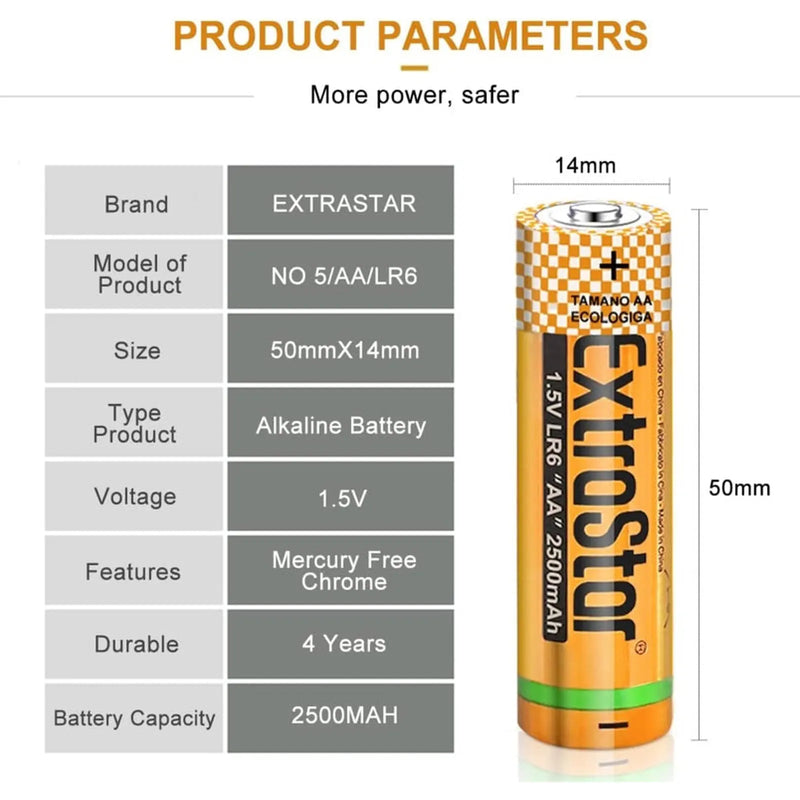 Extrastar Special Duration Zinc Batteries 1.5v Aa Pack 4