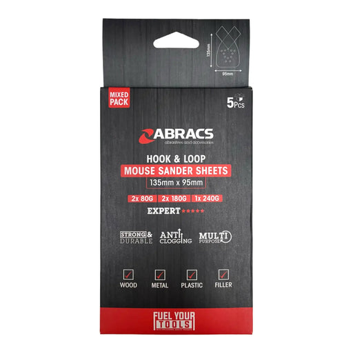 Abracs Mouse Sander Sheet Pack 5 135mm x 95mm