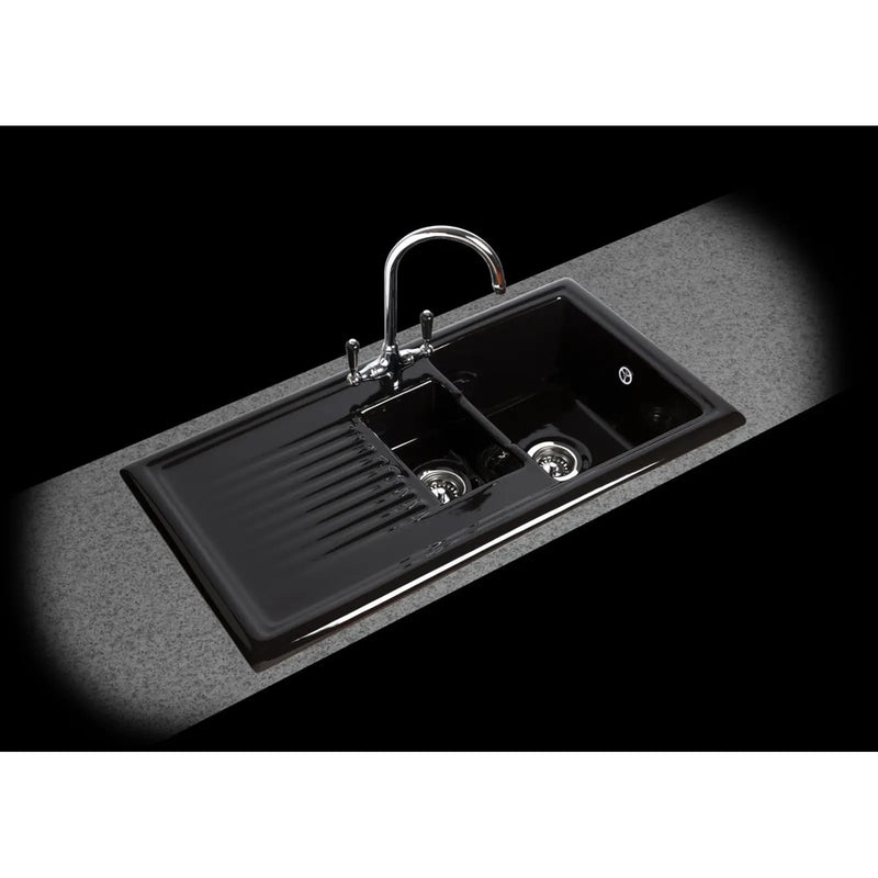 Reginox Black Ceramic Reversible Sink 1.5 Bowl