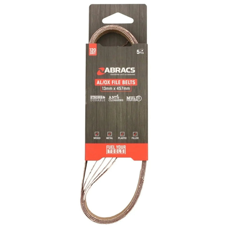 Abracs AL/OX File Belts 13mm x 457mm Pack 5 120 Grit