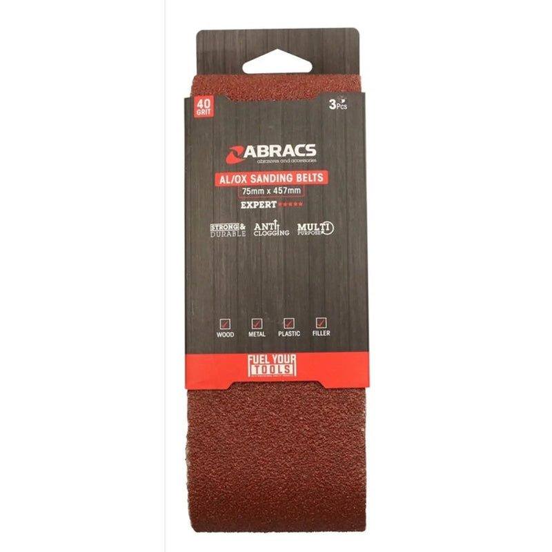 Abracs Sanding Belt 75mmx457mm 40 Grit