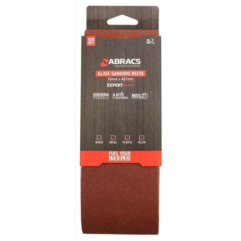 Abracs AL/OX Sanding Belt 75mm x 457mm 120 Grit
