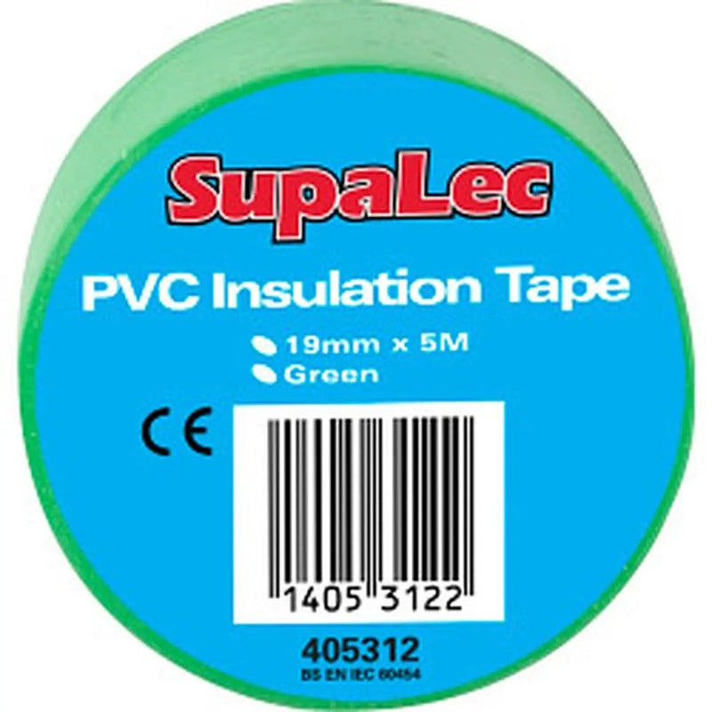 Securlec PVC Insulation Tape Pack 10 Green 5m
