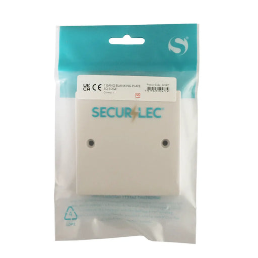 Securlec 1 Gang Blank Plate Square Edge