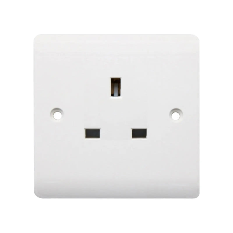 Securlec 1 Gang Unswitched Socket Round Edge