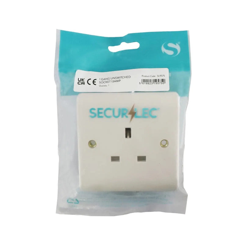 Securlec 1 Gang Unswitched Socket Round Edge