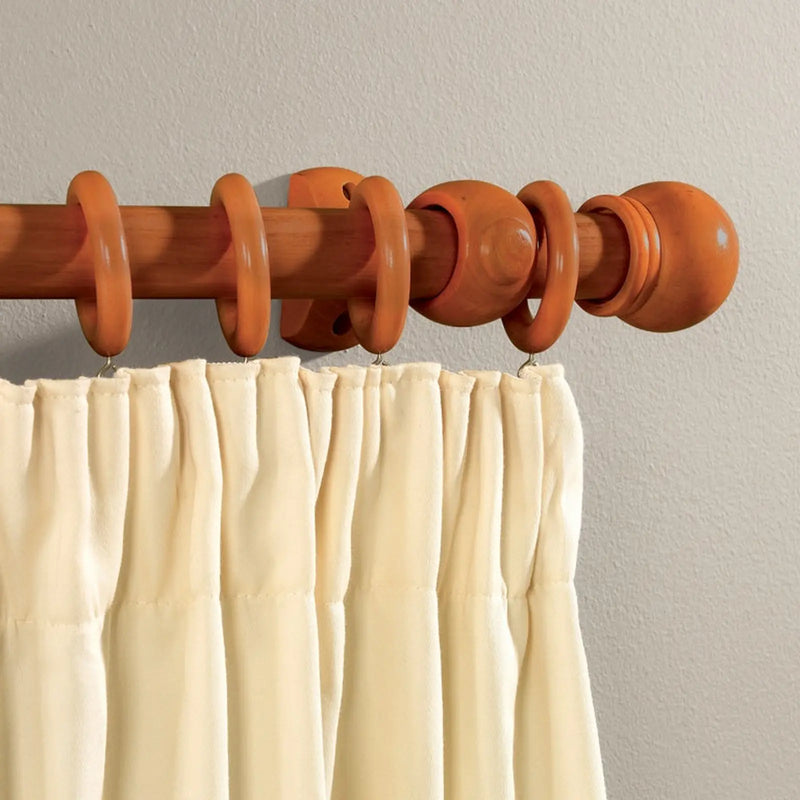 Woodside Walnut Effect Wood Curtain Pole 150cm, 28mm diameter