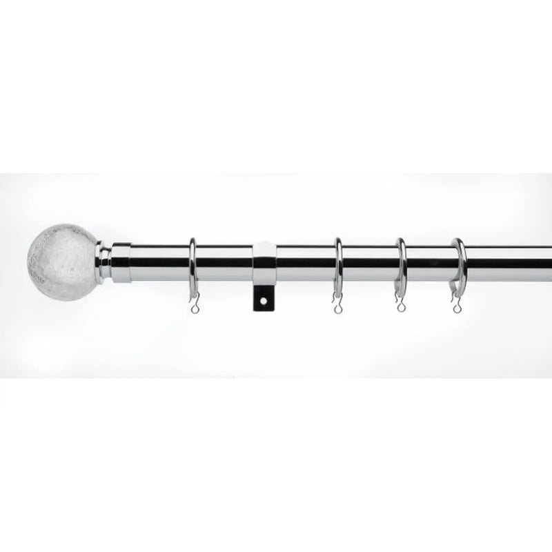 Universal Telescopic Curtain Pole Satin Steel 120cm - 200cm