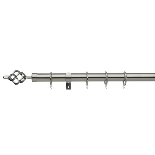 Universal Telescopic Curtain Pole Satin Steel 180cm - 300cm