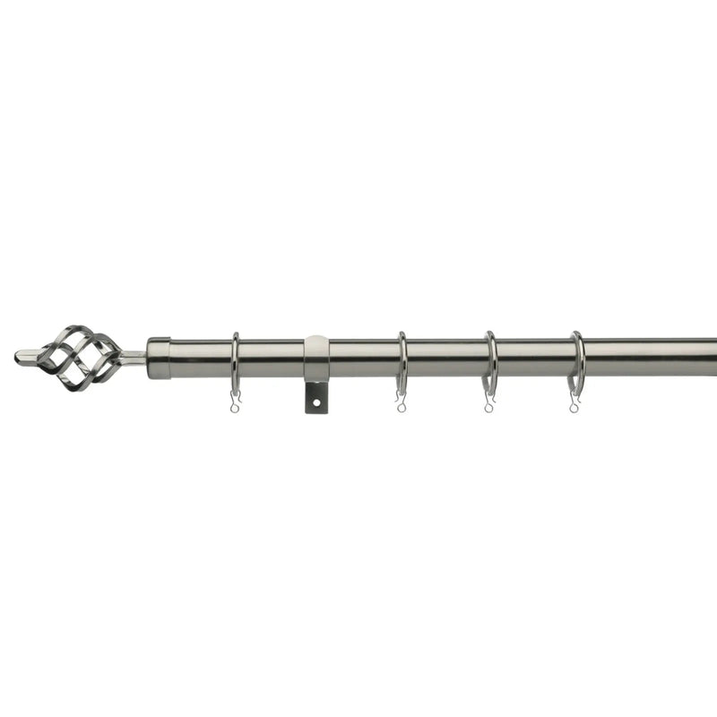 Universal Telescopic Curtain Pole Satin Steel 180cm - 300cm