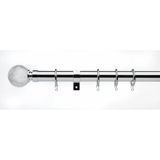 Universal Telescopic Curtain Pole Satin Steel 180cm - 300cm