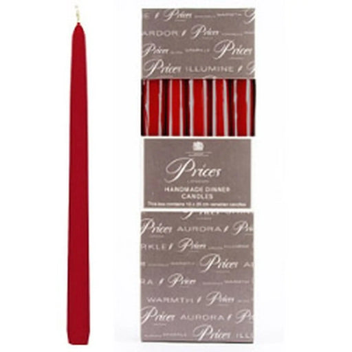 Price's Candles Venetian 10" Candle Pack 10 Wine Red