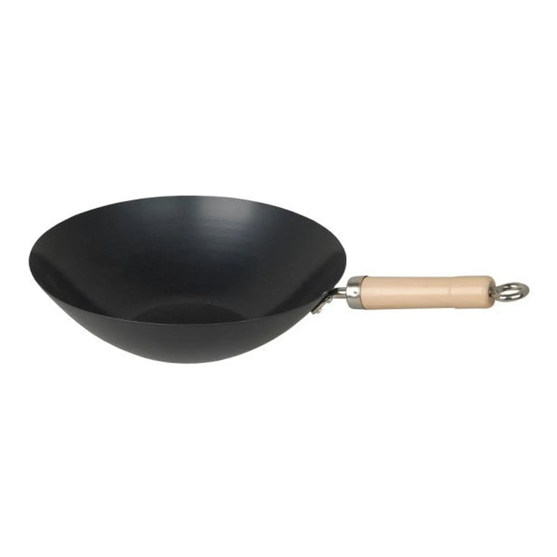CookEveryday Carbon Steel Non Stick Wok With Wooden Handle 27cm