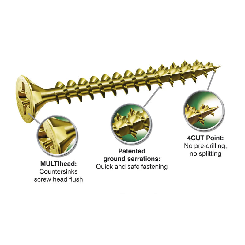 Spax Woodscrews With Yellox Coating Box 200 4.0mm x 35mm
