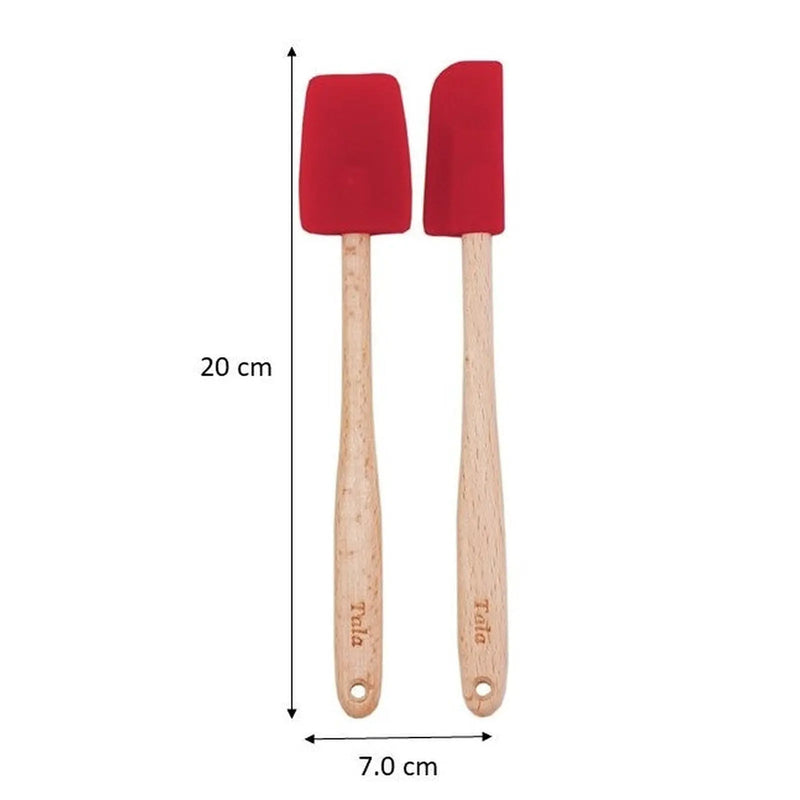 Tala Silicone Headed Spatulas/Wooden Handles (Set of 2)