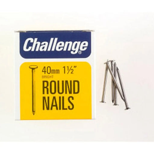 Challenge Round Wire Nails - Bright Steel (Box Pack) 40mm