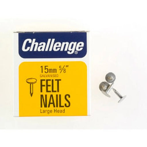 Challenge Felt - Extra Large - Head Clout Nails - Galvanised (Box Pack) 15mm