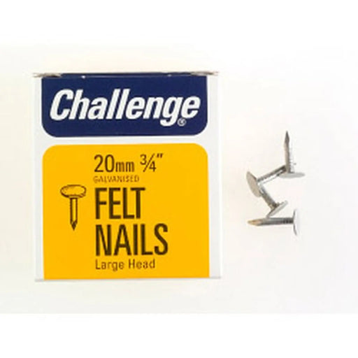 Challenge Felt - Extra Large - Head Clout Nails - Galvanised (Box Pack) 20mm