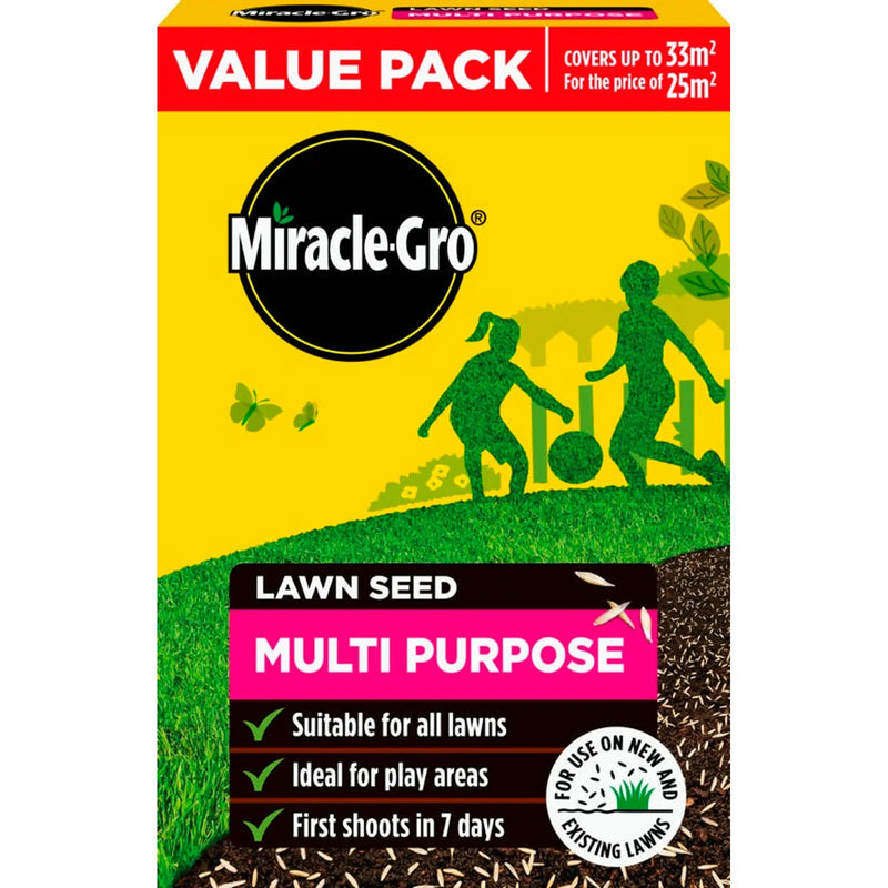 Miracle Gro Multi Purpose Lawn Seed 33m2 Value Pack