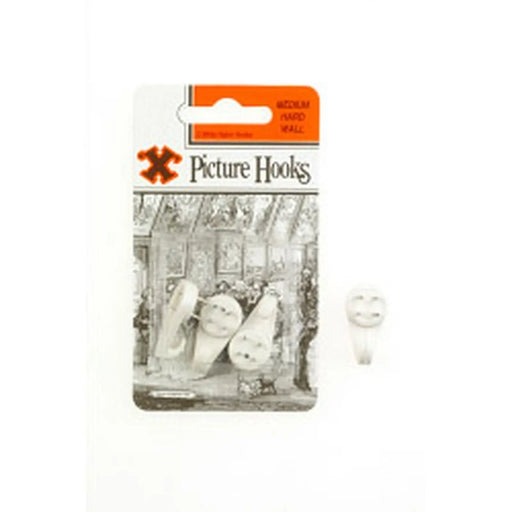 Stax X Hard Wall Picture Hooks - White (Blister Pack) Medium