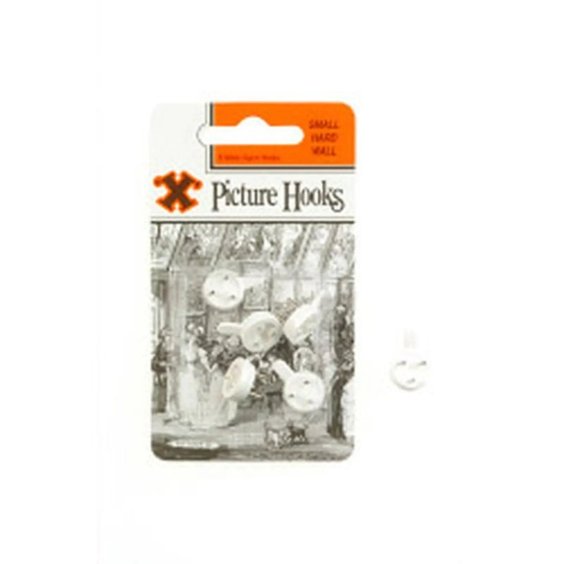 Stax X Hard Wall Picture Hooks - White (Blister Pack) Small