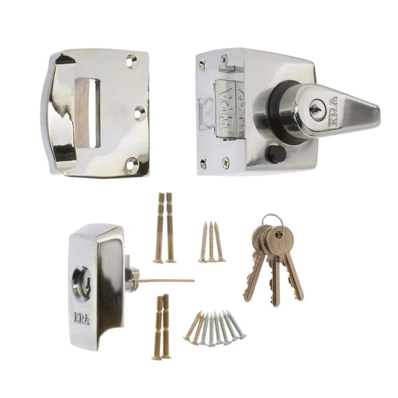 Era BS High Security Nightlatch 40mm Finish: Polished Chrome Body - Chrome Cylinder