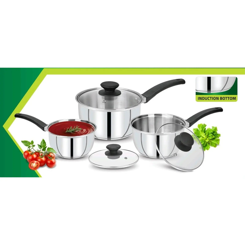 CookSupreme Stainless Steel Saucepan Set 3 Piece
