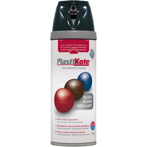 PlastiKote Twist & Spray Paint 400ml Black Gloss