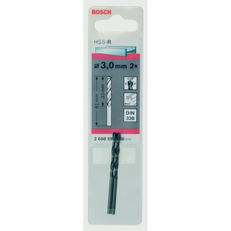 Bosch HSS Twist Point TEQ Drill Bit 2mm Pack 2