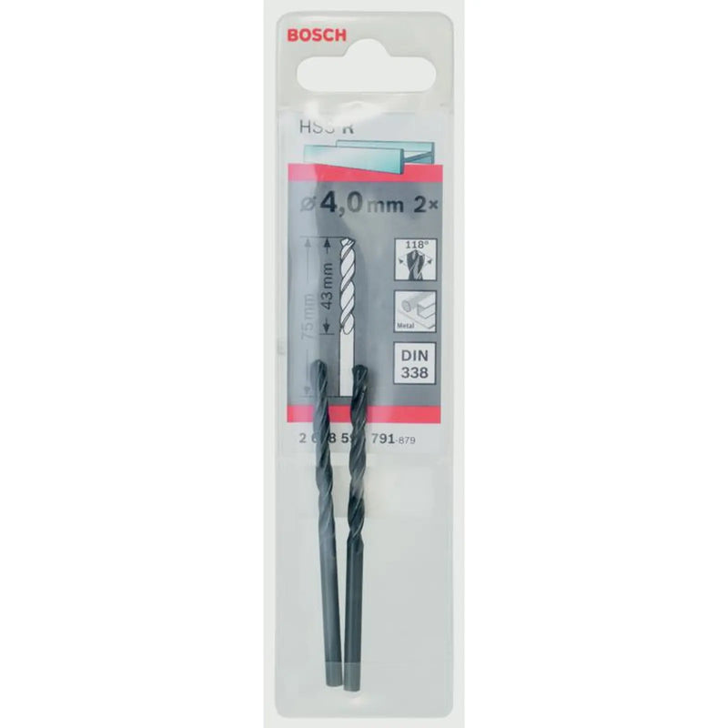 Bosch HSS Twist Point TEQ Drill Bit 2 Pack 4mm