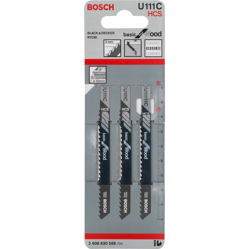 Bosch U111C Jigsaw Blade Basic Wood Pack 3