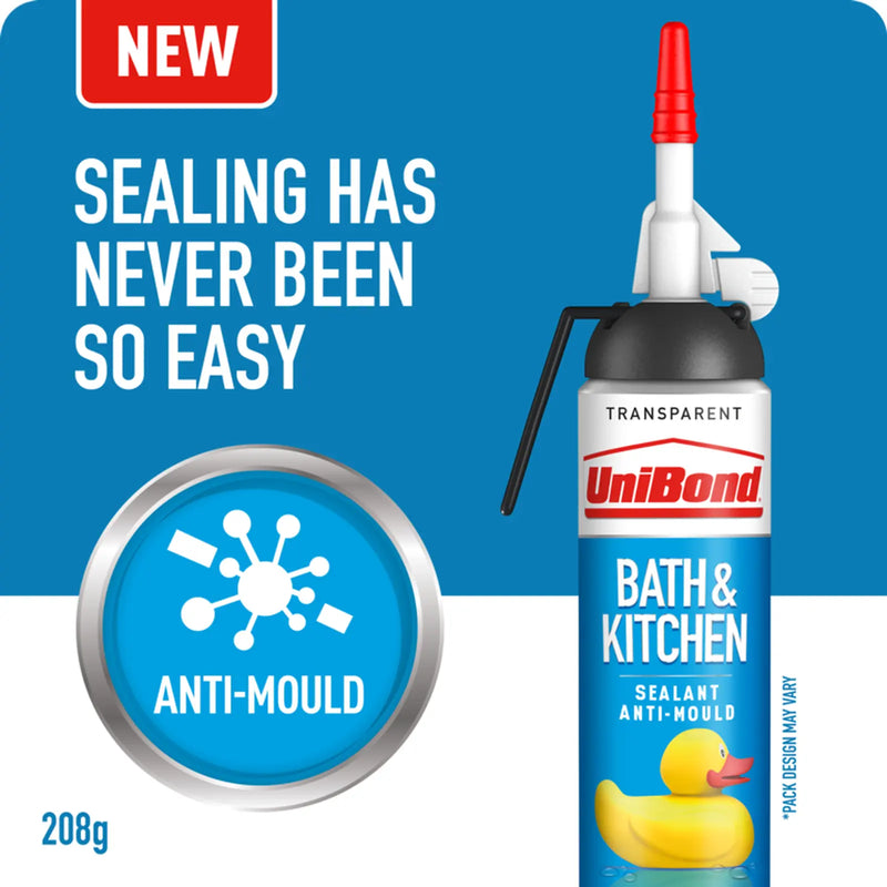 UniBond Kitchen & Bathroom Pressure Pack 208g Translucent