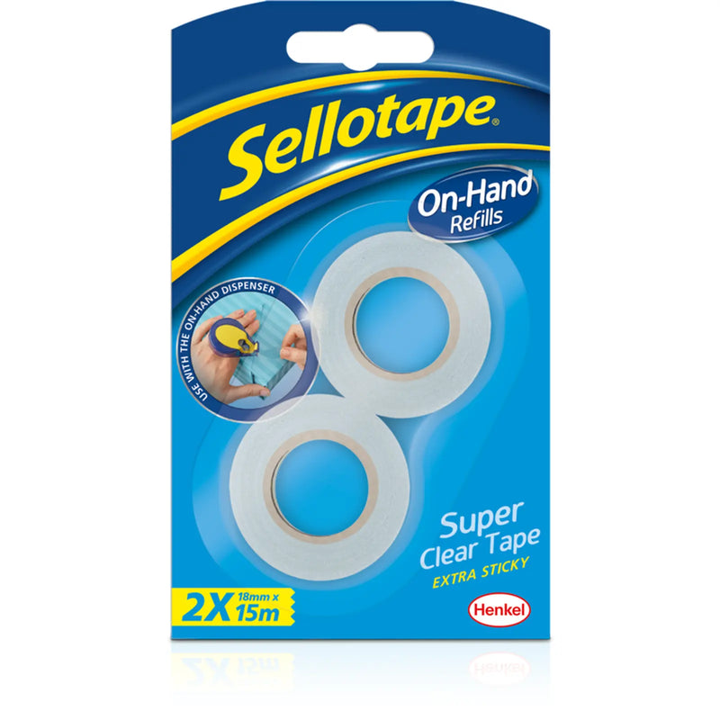 Sellotape On Hand Refill 18mm x 15m (Pack of 2)