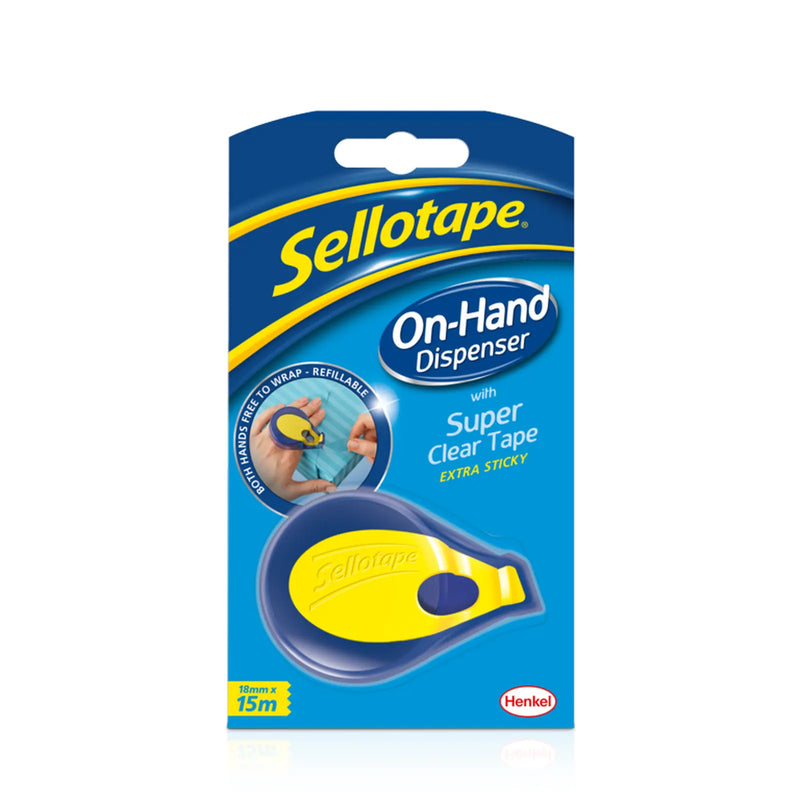 Sellotape On Hand Dispenser Including 18mm x 15m Roll