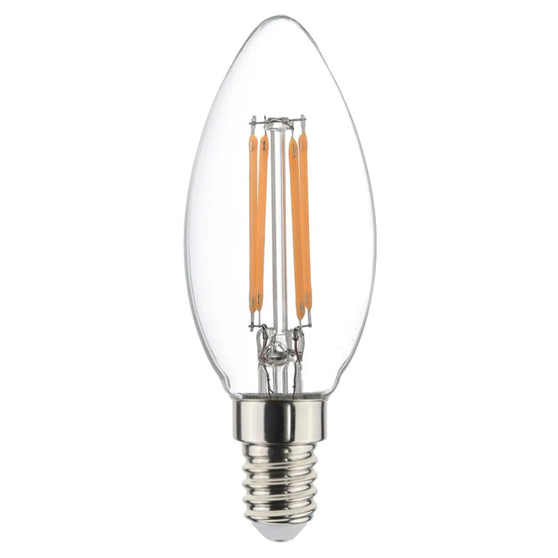 Sylvania LED Retro Candle Lamp Clear 470 Lumen E14 SES Warm White
