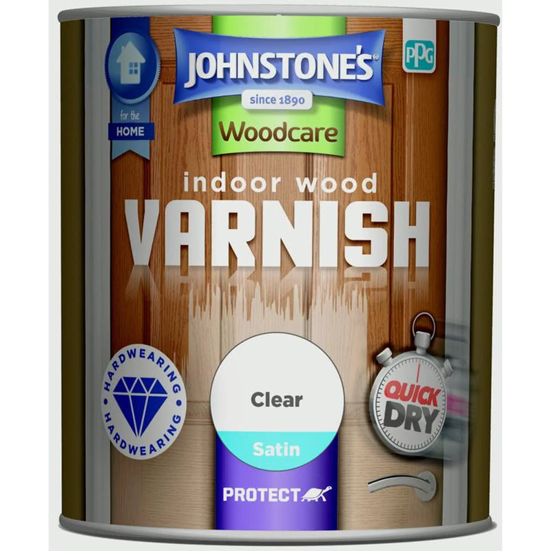 Johnstone's Indoor Wood Varnish - Clear Satin 750ml