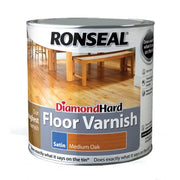 Ronseal Diamond Hard Coloured Floor Varnish 2.5L Medium Oak